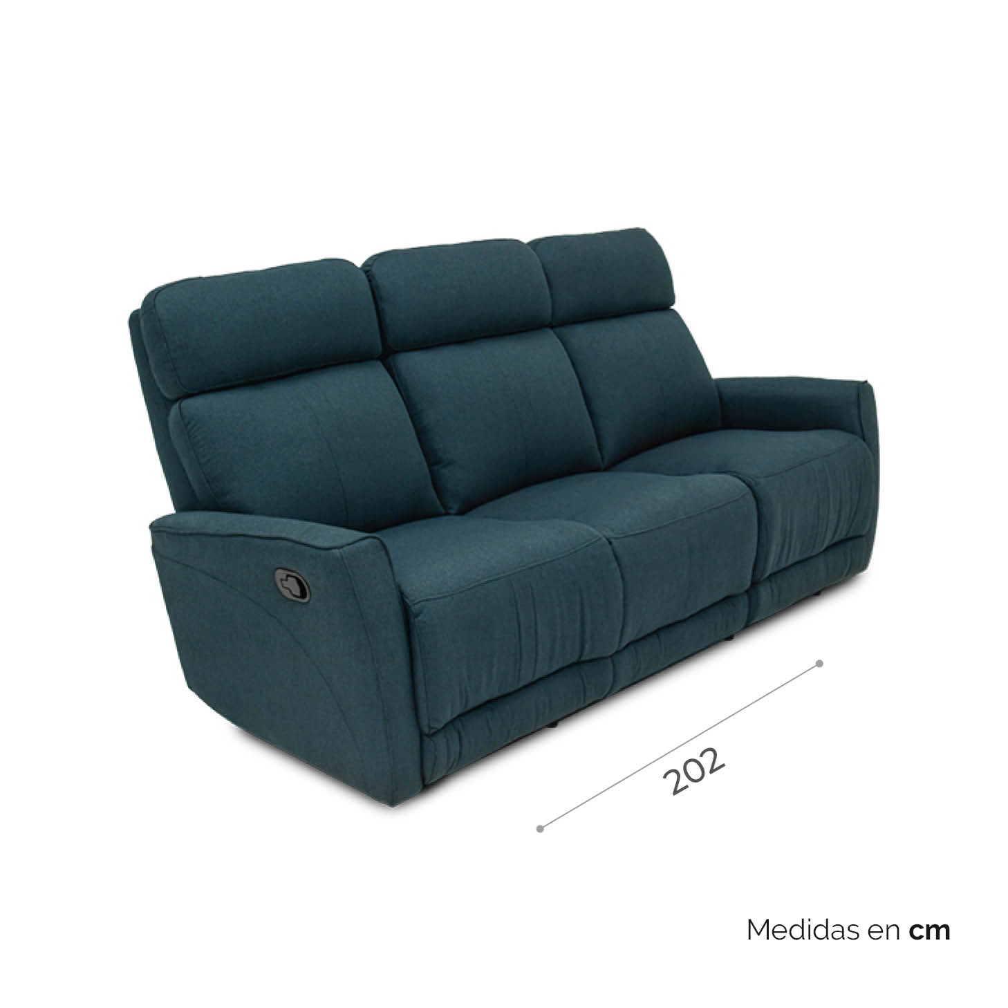 Sofa Reclinable Tela Azul Amit | Sofá | salas